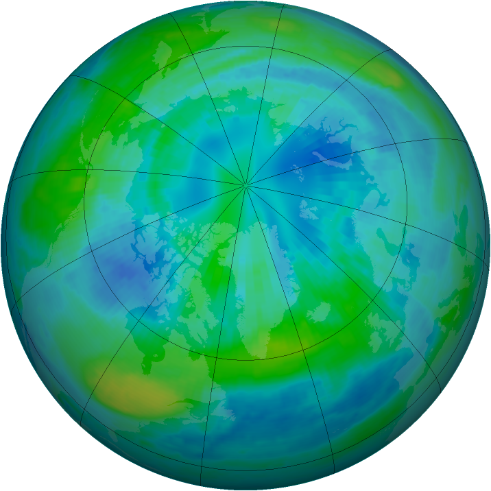Arctic ozone map for 08 October 2000